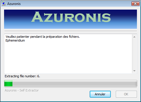 Logiciel Éphéméridium - Écran d'installation