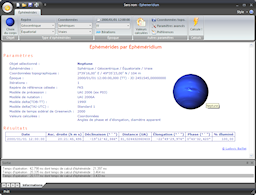 Logiciel Éphéméridium : éphémérides astronomiques de grande précision. Cliquez pour agrandir.