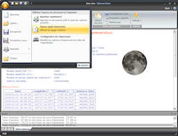 Logiciel Éphéméridium - Capture d'écran. Cliquez pour agrandir.